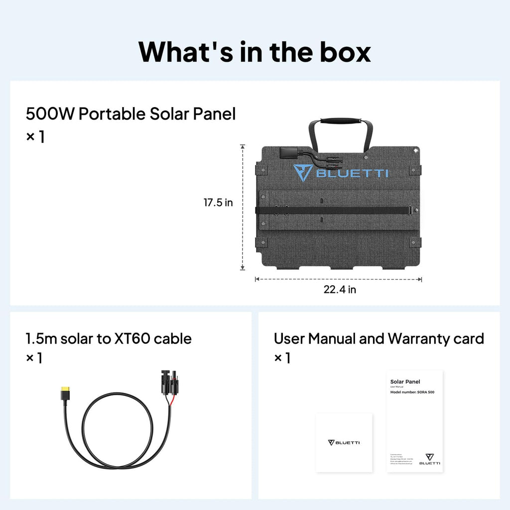 BLUETTI 500W Portable Solar Panel, 25% High Efficiency, IP67 Waterproof
