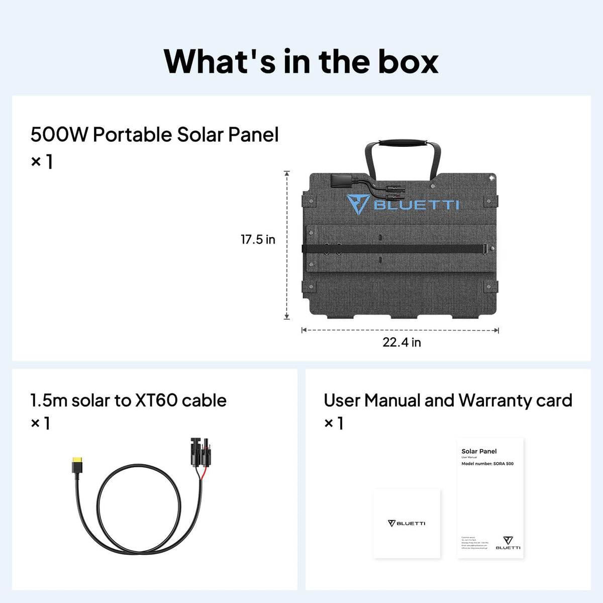 BLUETTI 500W Portable Solar Panel, 25% High Efficiency, IP67 Waterproof