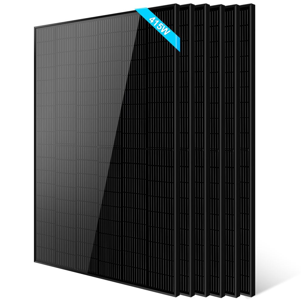 SUNGOLDPOWER 4PCS 550W Solar Panel,UL61730,18BB Monocrystalline Grade A Cell,Rigid,High Efficiency,IP68，Charging 12V/24V/48V Battery on Rooftop,Yard,Marine,on/Off Grid System CEC Listed (Total 2200W)