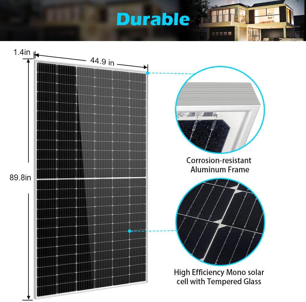 SUNGOLDPOWER 550W Solar Panel 4PCS,Monocrystalline,High Efficiency,IP68 Waterproof for Charging 12V/24V/36V/48V Battery on Roof,Yard,Farm,Marine,on/Off Grid System UL61730(Total 2200W)