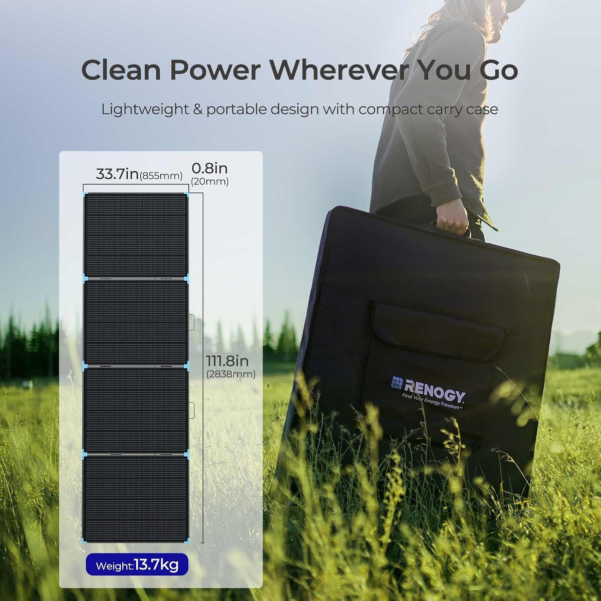 Renogy 800 Watt Solar Panel Suitcase, Dual 400W Portable Foldable Solar Panels for Power Station, RV Camping, Off-Grid Blackouts, 23% High Efficiency, Fast Installation w/Sturdy Kickstands, IP67