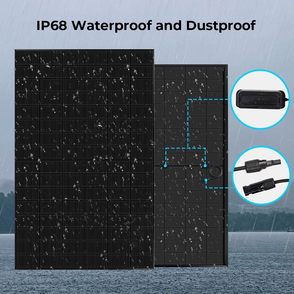 SUNGOLDPOWER 4PCS 450W Bifacial Solar Panels,N-Type 16BB,UL61730,Vmp 31V Each,HE Up to 30% Extra Power,for Home Backup,Farm,Residential&Commercial On/Off-Grid Systems(4 * 450W Bifacial)