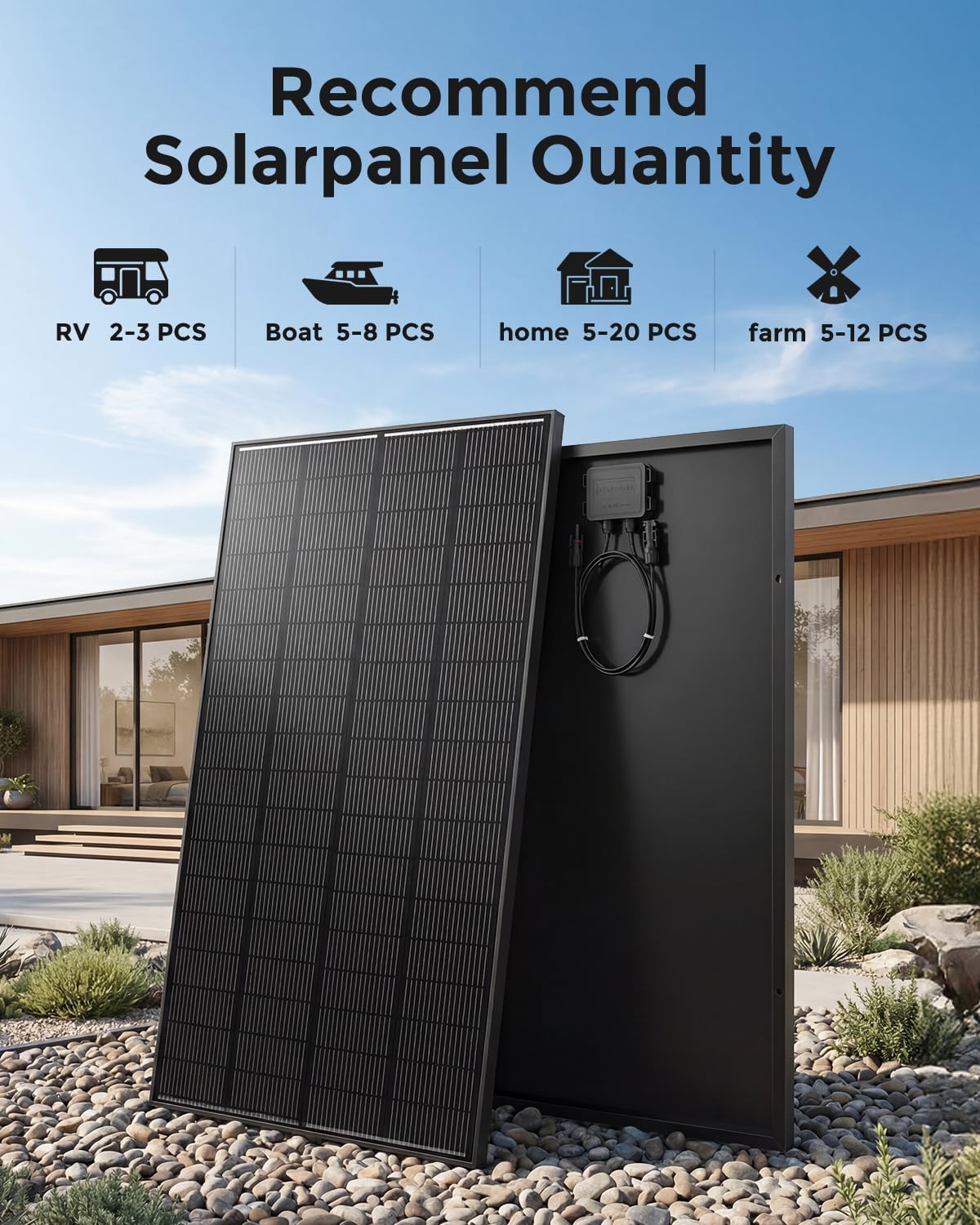 2000W UL Certification Solar Panel, 10PC 200 Watt N-Type 25.8% Solar Panels