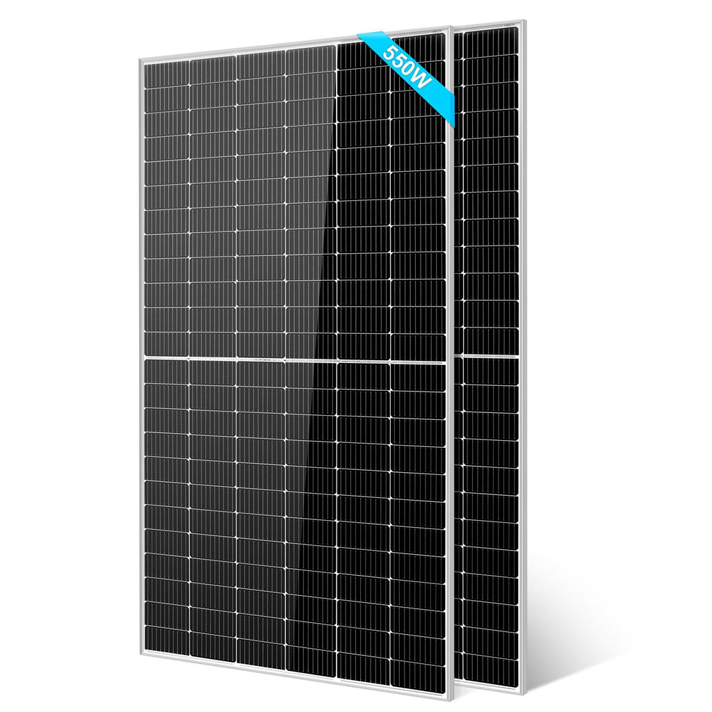 SUNGOLDPOWER 550W Solar Panel 4PCS,Monocrystalline,High Efficiency,IP68 Waterproof for Charging 12V/24V/36V/48V Battery on Roof,Yard,Farm,Marine,on/Off Grid System UL61730(Total 2200W)