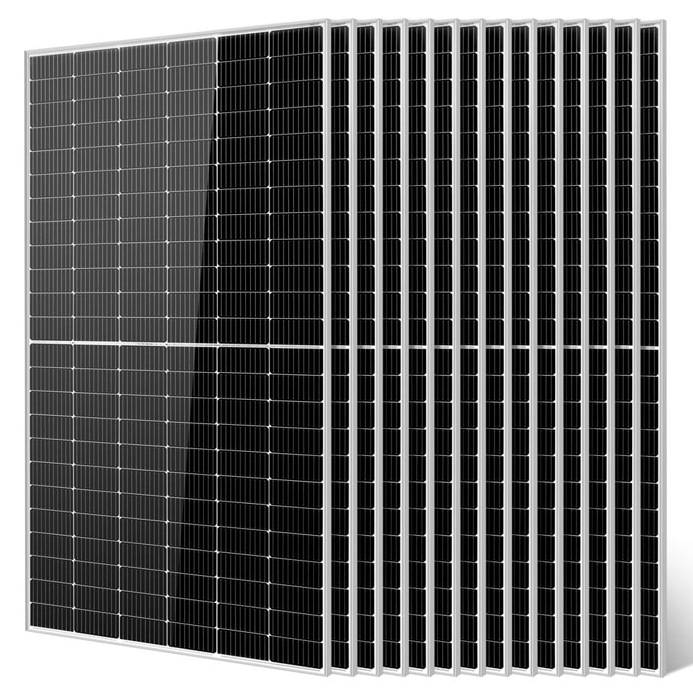 SUNGOLDPOWER 550W Solar Panel 4PCS,Monocrystalline,High Efficiency,IP68 Waterproof for Charging 12V/24V/36V/48V Battery on Roof,Yard,Farm,Marine,on/Off Grid System UL61730(Total 2200W)
