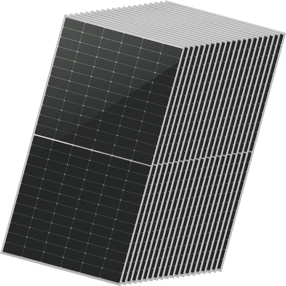 SUNGOLDPOWER 4PCS 450W Bifacial Solar Panels,N-Type 16BB,UL61730,Vmp 31V Each,HE Up to 30% Extra Power,for Home Backup,Farm,Residential&Commercial On/Off-Grid Systems(4 * 450W Bifacial)