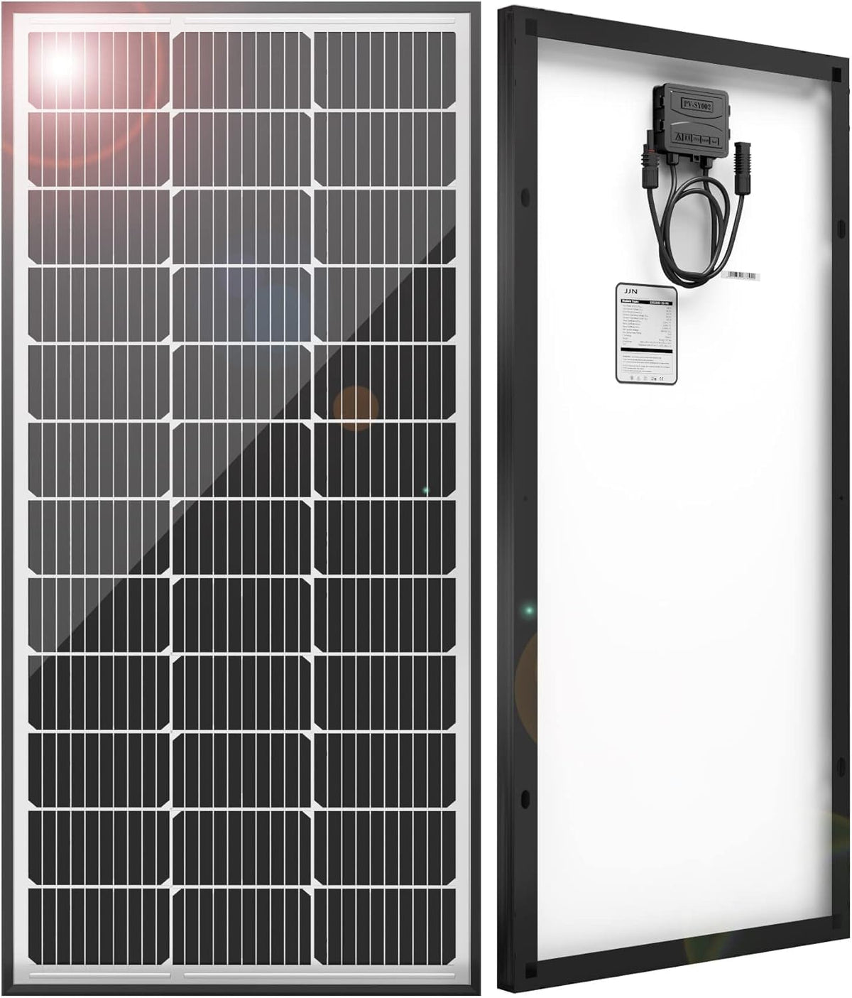 JJN 1100W Bifacial Solar Panel, 2 Pack 550W Module, 23% High-Efficiency