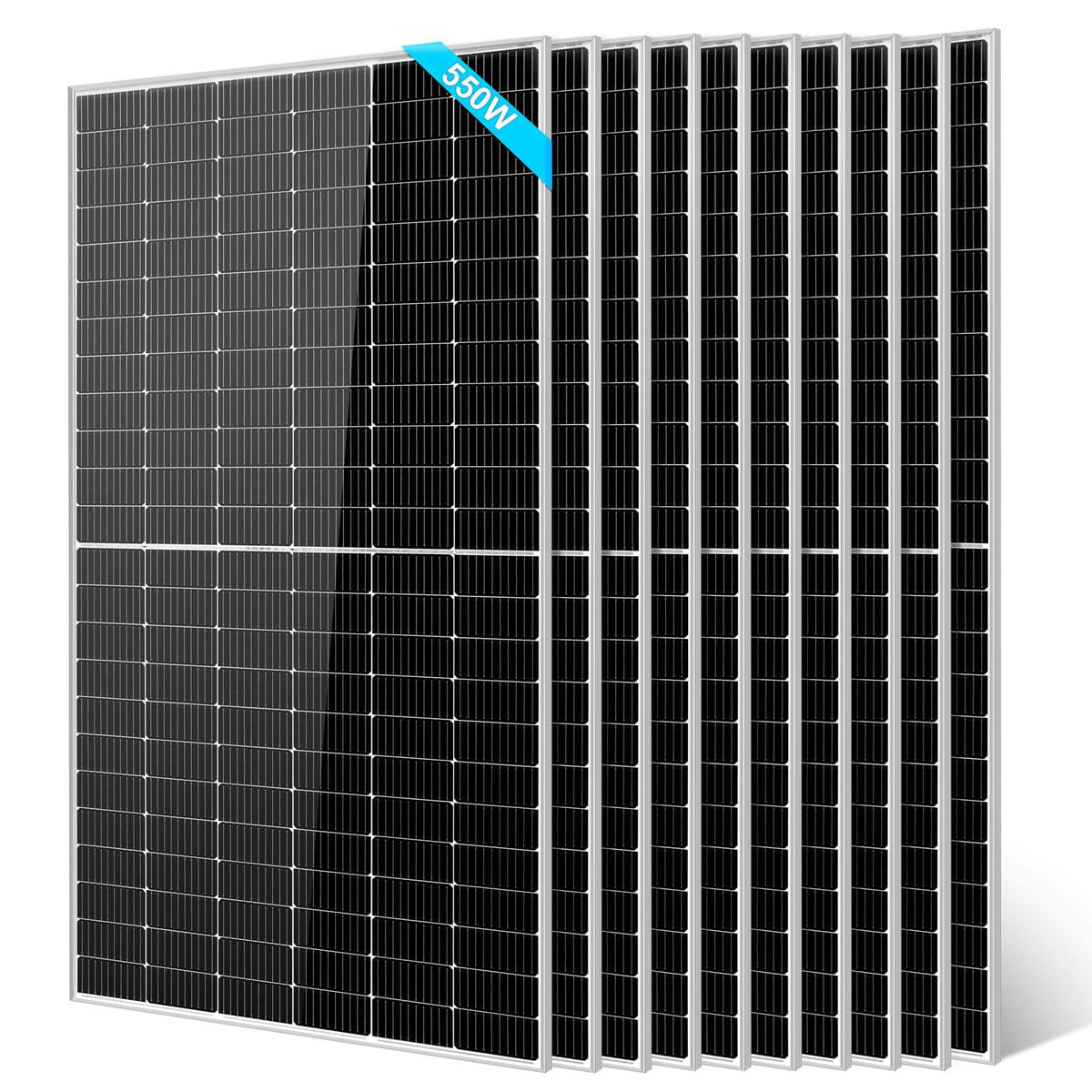 SUNGOLDPOWER 550W Solar Panel 4PCS,Monocrystalline,High Efficiency,IP68 Waterproof for Charging 12V/24V/36V/48V Battery on Roof,Yard,Farm,Marine,on/Off Grid System UL61730(Total 2200W)