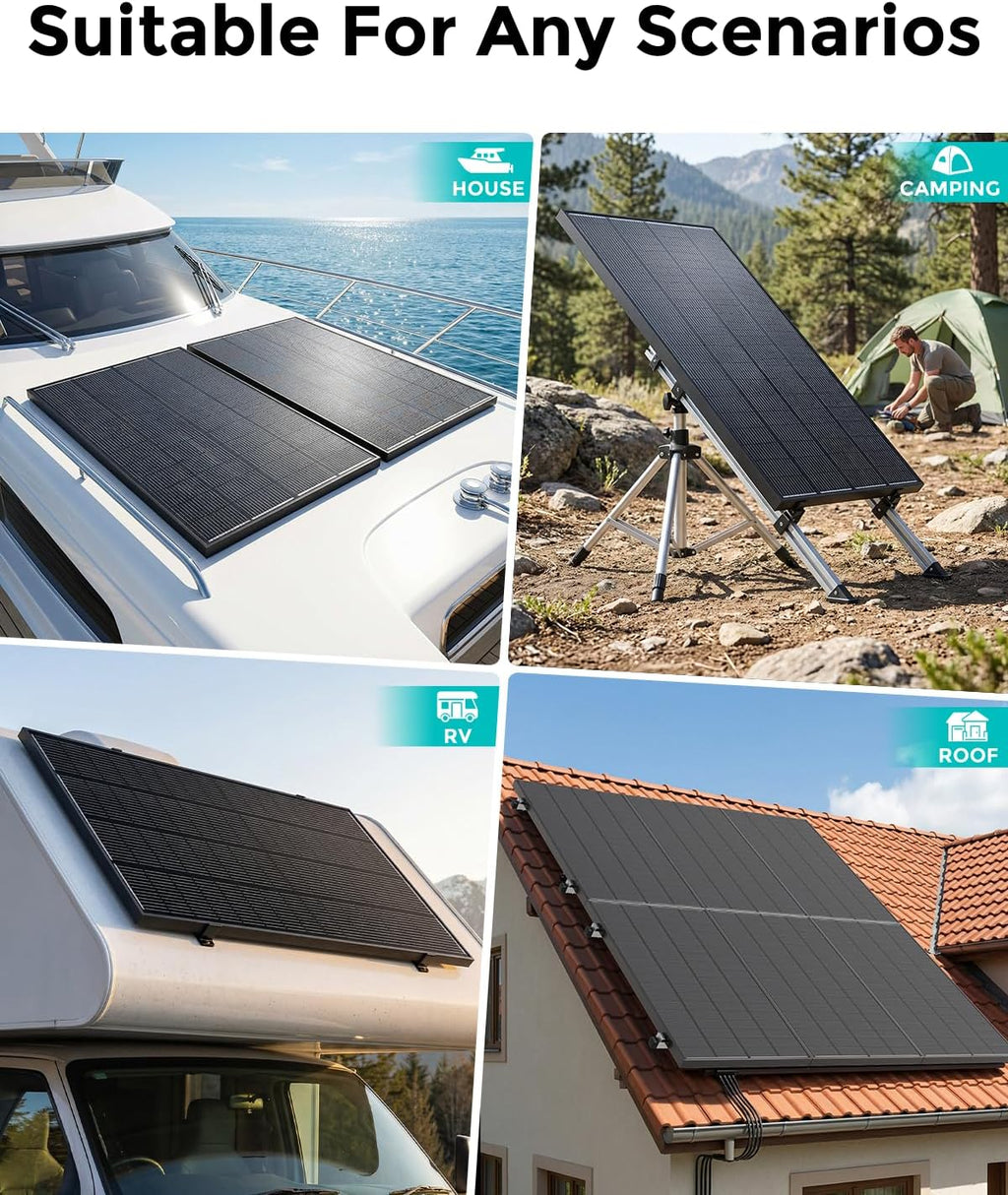 2000W UL Certification Solar Panel, 10PC 200 Watt N-Type 25.8% Solar Panels