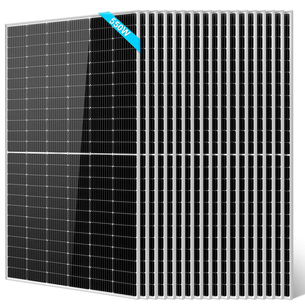 SUNGOLDPOWER 550W Solar Panel 4PCS,Monocrystalline,High Efficiency,IP68 Waterproof for Charging 12V/24V/36V/48V Battery on Roof,Yard,Farm,Marine,on/Off Grid System UL61730(Total 2200W)