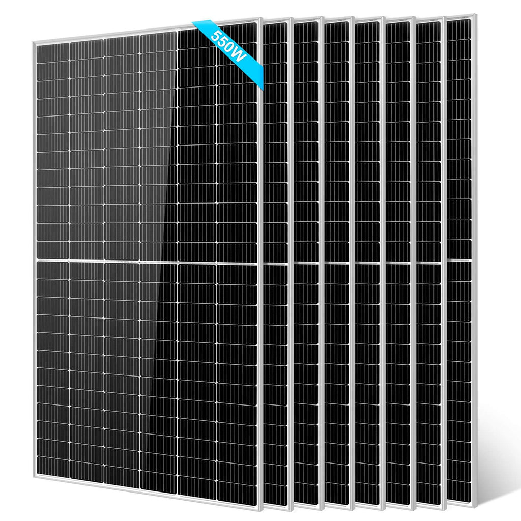 SUNGOLDPOWER 550W Solar Panel 4PCS,Monocrystalline,High Efficiency,IP68 Waterproof for Charging 12V/24V/36V/48V Battery on Roof,Yard,Farm,Marine,on/Off Grid System UL61730(Total 2200W)