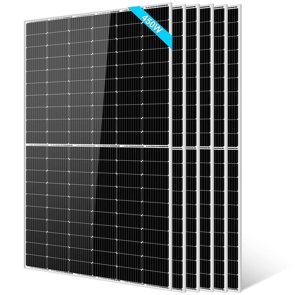 SUNGOLDPOWER 4PCS 550W Solar Panel,UL61730,18BB Monocrystalline Grade A Cell,Rigid,High Efficiency,IP68，Charging 12V/24V/48V Battery on Rooftop,Yard,Marine,on/Off Grid System CEC Listed (Total 2200W)