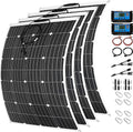 1200 Watt Solar Panel Kit, 4 × 300 Watt Flexible Solar Power Panel Photovoltaic Module with 40A Solar Charge Controller Monocrystalline Solar Panel for Camping Off Grid Battery Charging Boat