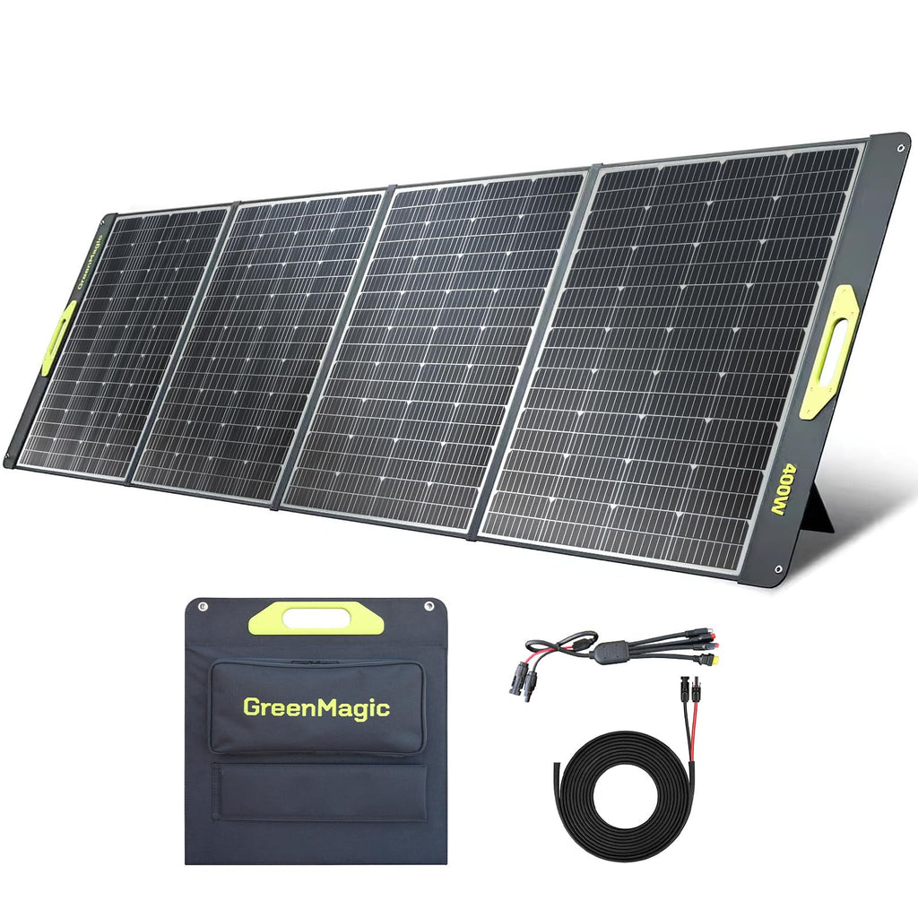 800W Portable Solar Panel, 2pcs 400W Portable Solar Panels 39V, 23% Efficiency Foldable IP67 Waterproof Adjustable Kickstands, Off-Grid Power Smart Sunlight Alignment via Suncast, for Camping, RV