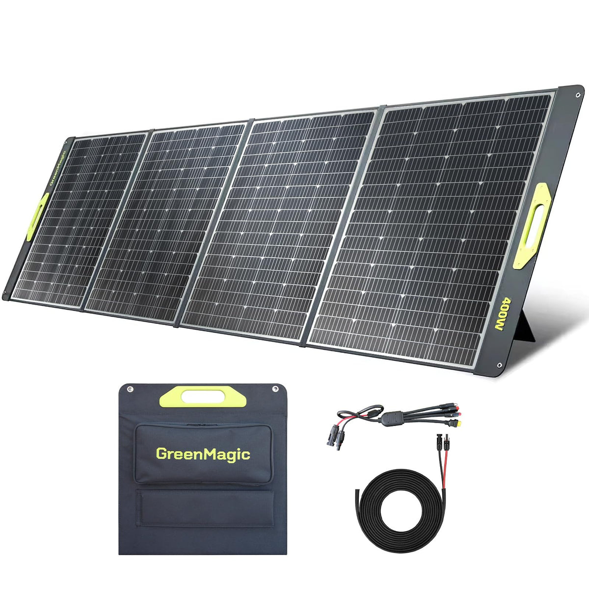 800W Portable Solar Panel, 2pcs 400W Portable Solar Panels 39V, 23% Efficiency Foldable IP67 Waterproof Adjustable Kickstands, Off-Grid Power Smart Sunlight Alignment via Suncast, for Camping, RV