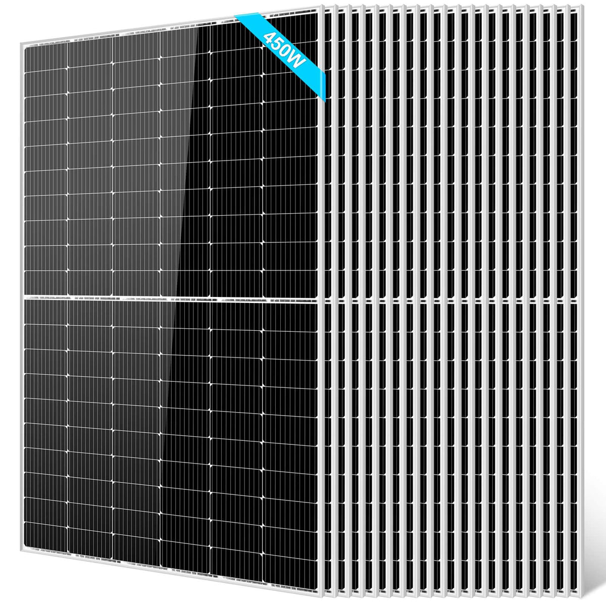 SUNGOLDPOWER 4PCS 550W Solar Panel,UL61730,18BB Monocrystalline Grade A Cell,Rigid,High Efficiency,IP68，Charging 12V/24V/48V Battery on Rooftop,Yard,Marine,on/Off Grid System CEC Listed (Total 2200W)