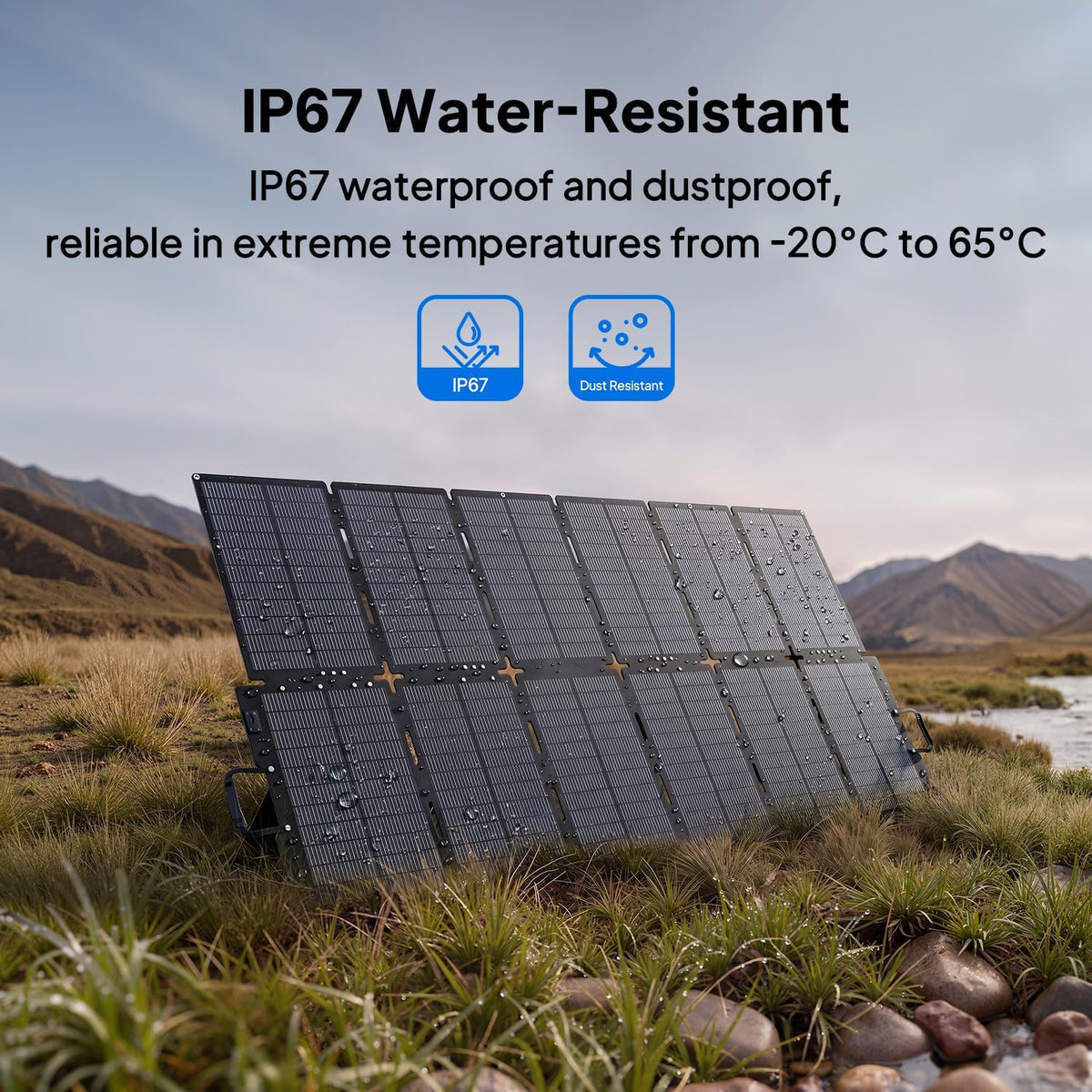 BLUETTI 500W Portable Solar Panel, 25% High Efficiency, IP67 Waterproof