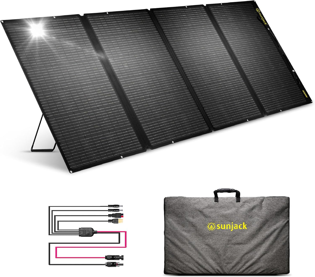 SunJack 400W Foldable Solar Panel Charger, 48V Portable Solar Charger