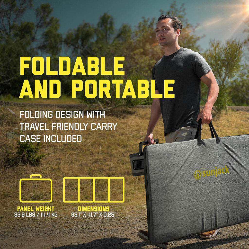 SunJack 400W Foldable Solar Panel Charger, 48V Portable Solar Charger