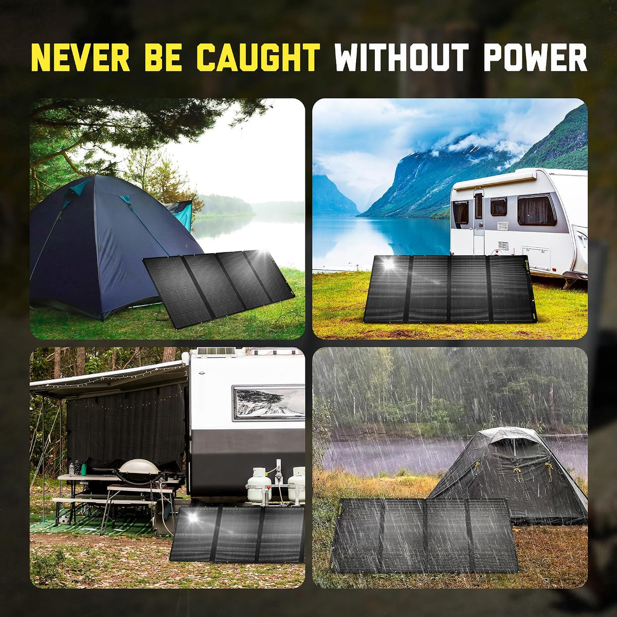 SunJack 400W Foldable Solar Panel Charger, 48V Portable Solar Charger